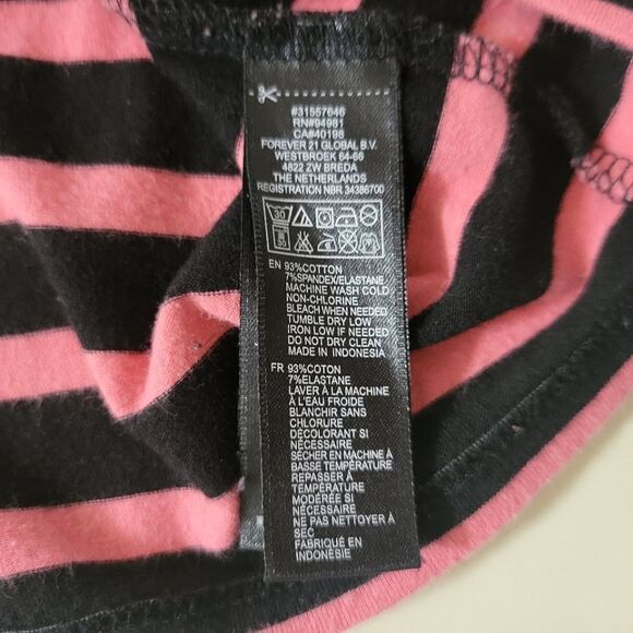 Forever 21 Coral Black Striped Long-Sleeve Bodycon Dress - Picture 12 of 15